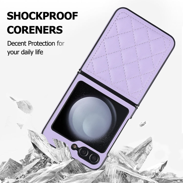 For Samsung Galaxy Z Flip5 Rhombic Microfiber Folding Phone Case