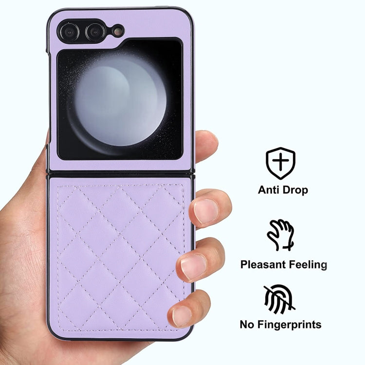 For Samsung Galaxy Z Flip5 Rhombic Microfiber Folding Phone Case