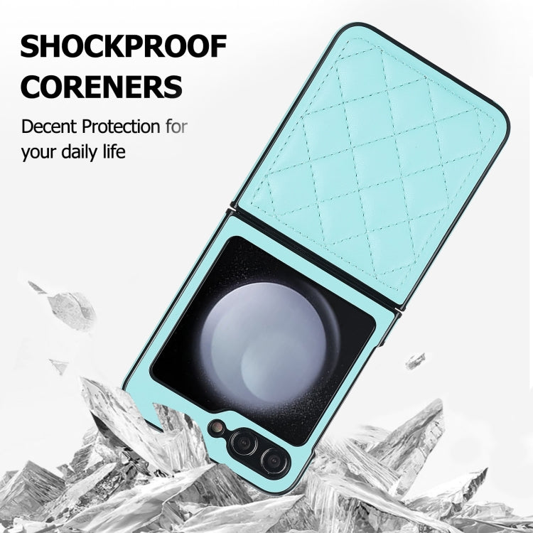For Samsung Galaxy Z Flip5 Rhombic Microfiber Folding Phone Case