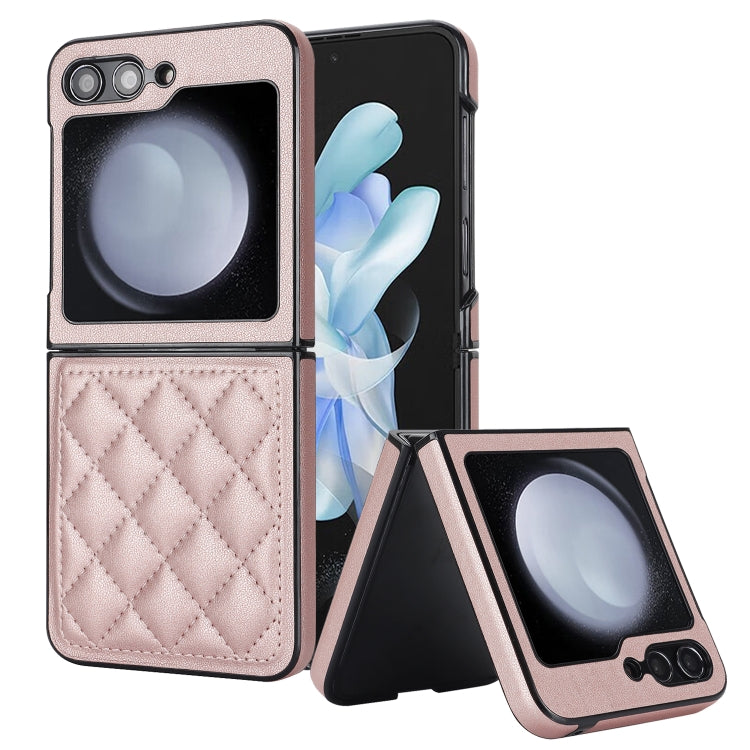 For Samsung Galaxy Z Flip5 Rhombic Microfiber Folding Phone Case
