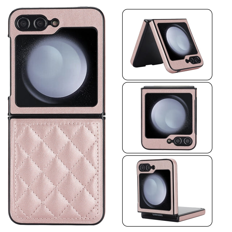 For Samsung Galaxy Z Flip5 Rhombic Microfiber Folding Phone Case