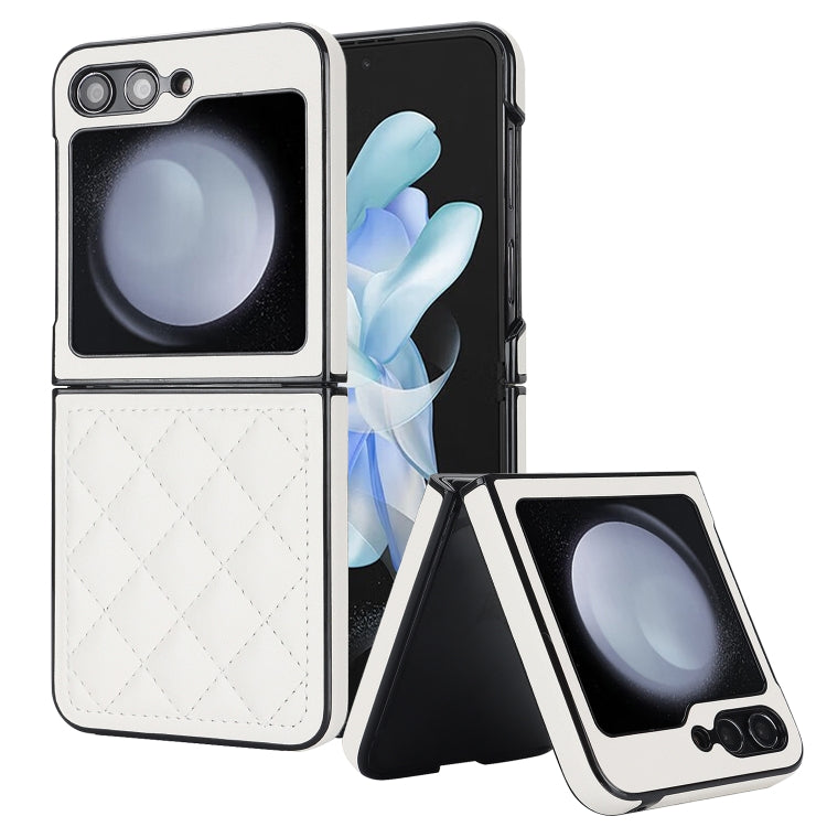 For Samsung Galaxy Z Flip5 Rhombic Microfiber Folding Phone Case