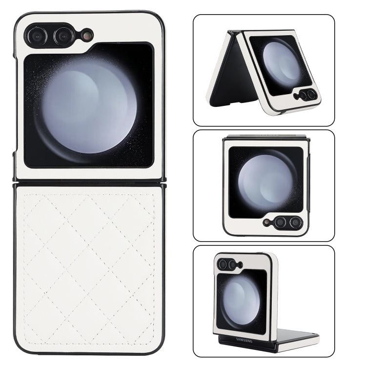 For Samsung Galaxy Z Flip5 Rhombic Microfiber Folding Phone Case