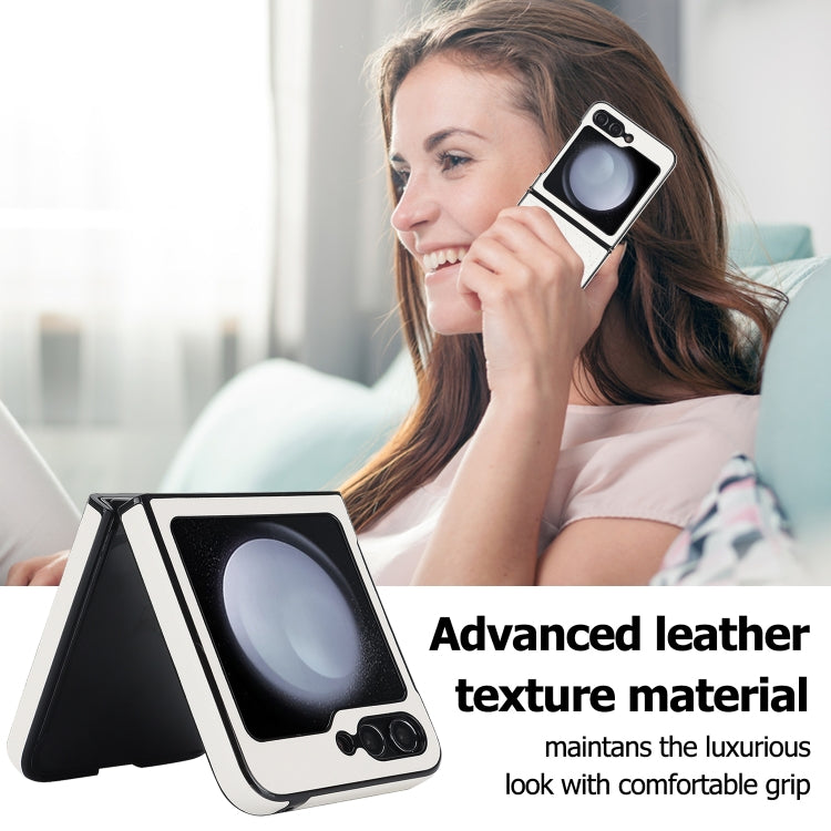 For Samsung Galaxy Z Flip5 Rhombic Microfiber Folding Phone Case