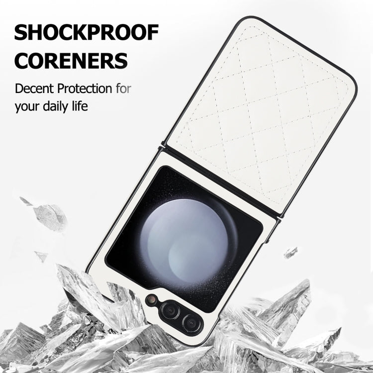 For Samsung Galaxy Z Flip5 Rhombic Microfiber Folding Phone Case