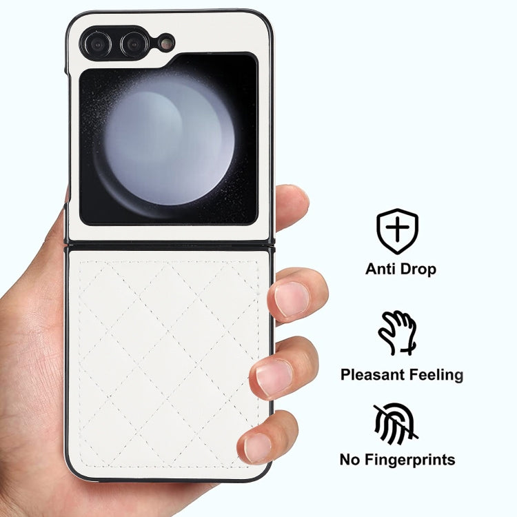 For Samsung Galaxy Z Flip5 Rhombic Microfiber Folding Phone Case