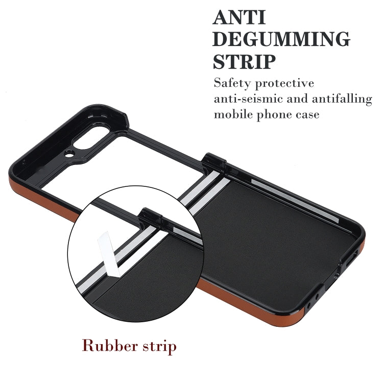 For Samsung Galaxy Z Flip5 Rhombic Microfiber Folding Phone Case