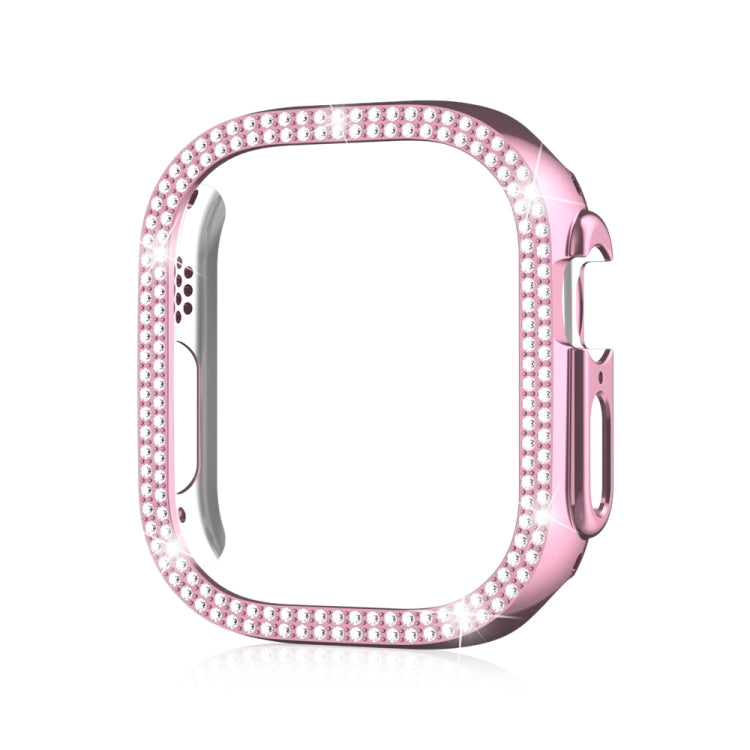 For Apple Watch Ultra 2 / Ultra 49mm Double Row Diamond Hollow PC Watch Case