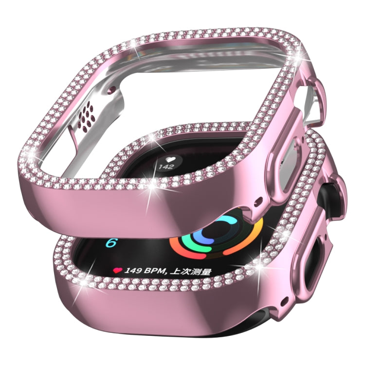 For Apple Watch Ultra 2 / Ultra 49mm Double Row Diamond Hollow PC Watch Case