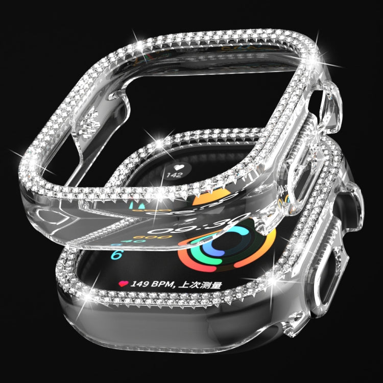 For Apple Watch Ultra 2 / Ultra 49mm Double Row Diamond Hollow PC Watch Case