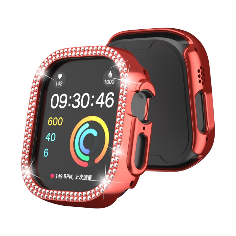 For Apple Watch Ultra 2 / Ultra 49mm Double Row Diamond Hollow PC Watch Case