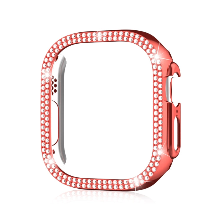 For Apple Watch Ultra 2 / Ultra 49mm Double Row Diamond Hollow PC Watch Case