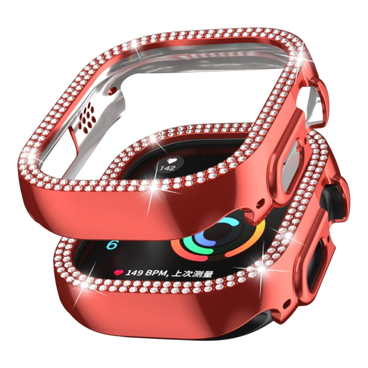 For Apple Watch Ultra 2 / Ultra 49mm Double Row Diamond Hollow PC Watch Case