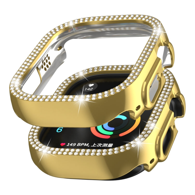 For Apple Watch Ultra 2 / Ultra 49mm Double Row Diamond Hollow PC Watch Case