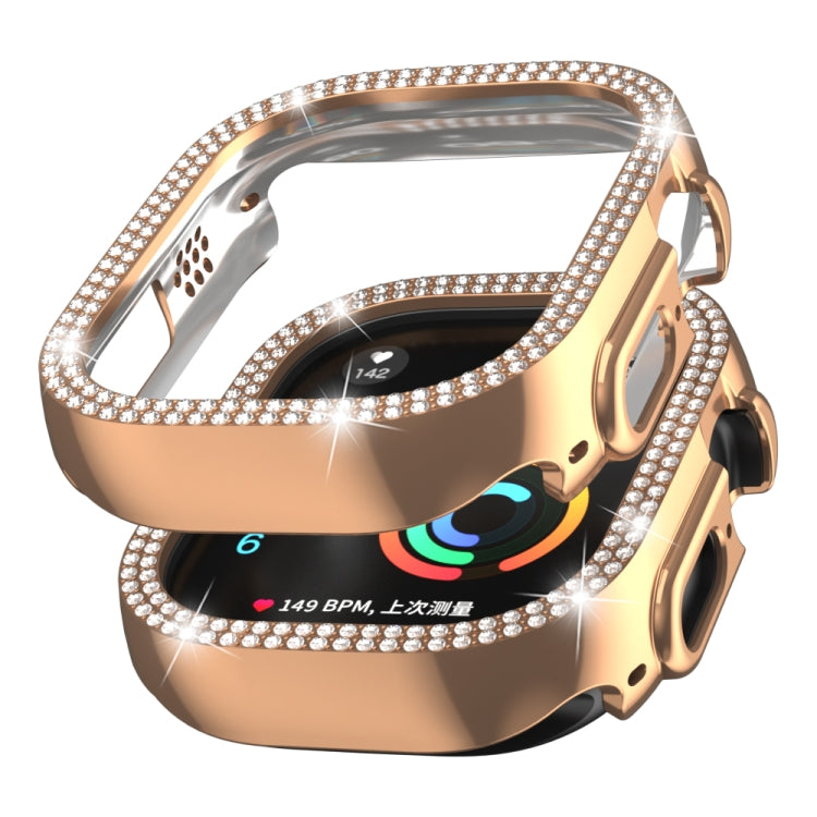 For Apple Watch Ultra 2 / Ultra 49mm Double Row Diamond Hollow PC Watch Case