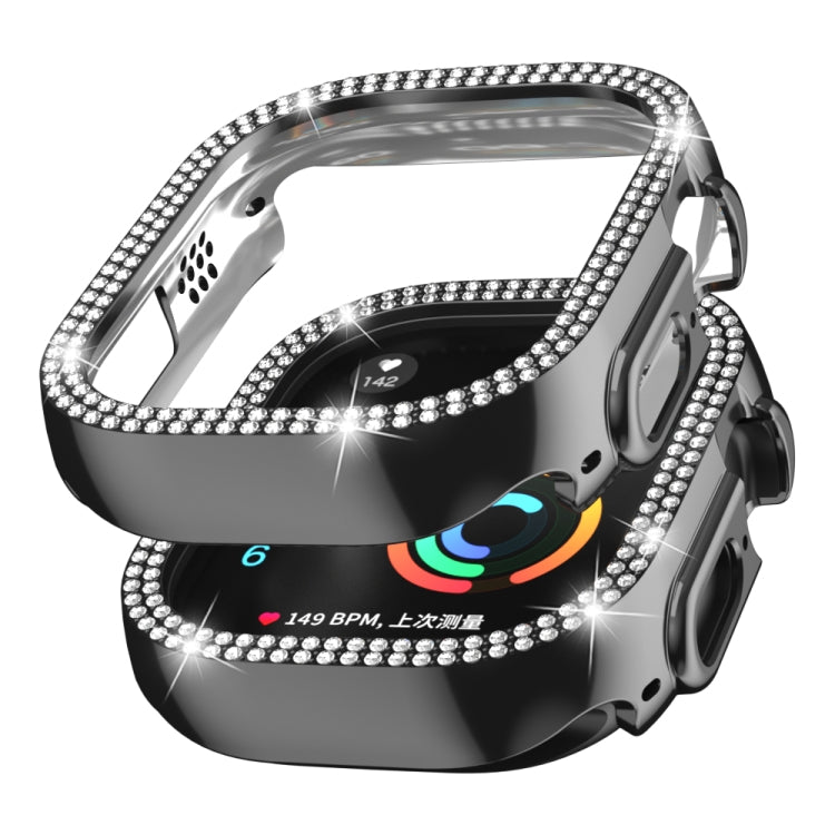 For Apple Watch Ultra 2 / Ultra 49mm Double Row Diamond Hollow PC Watch Case