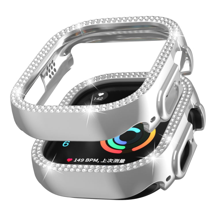 For Apple Watch Ultra 2 / Ultra 49mm Double Row Diamond Hollow PC Watch Case