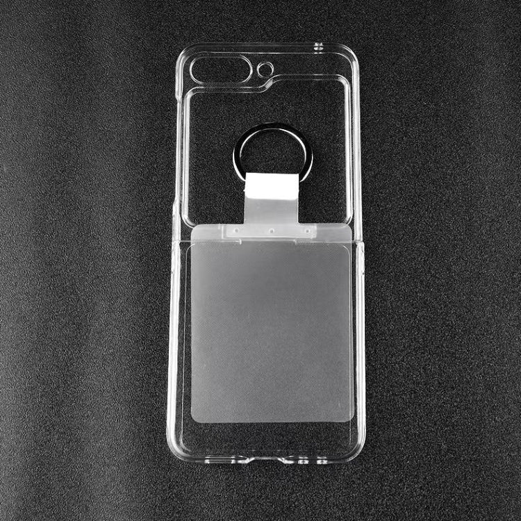For Samsung Galaxy Z Flip5 PC Transparent Phone Case with Ring