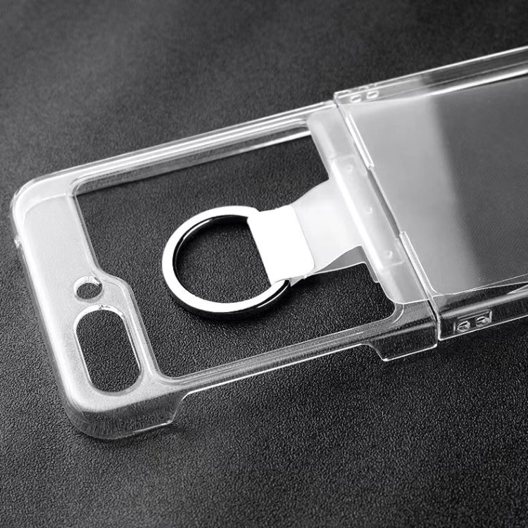 For Samsung Galaxy Z Flip5 PC Transparent Phone Case with Ring
