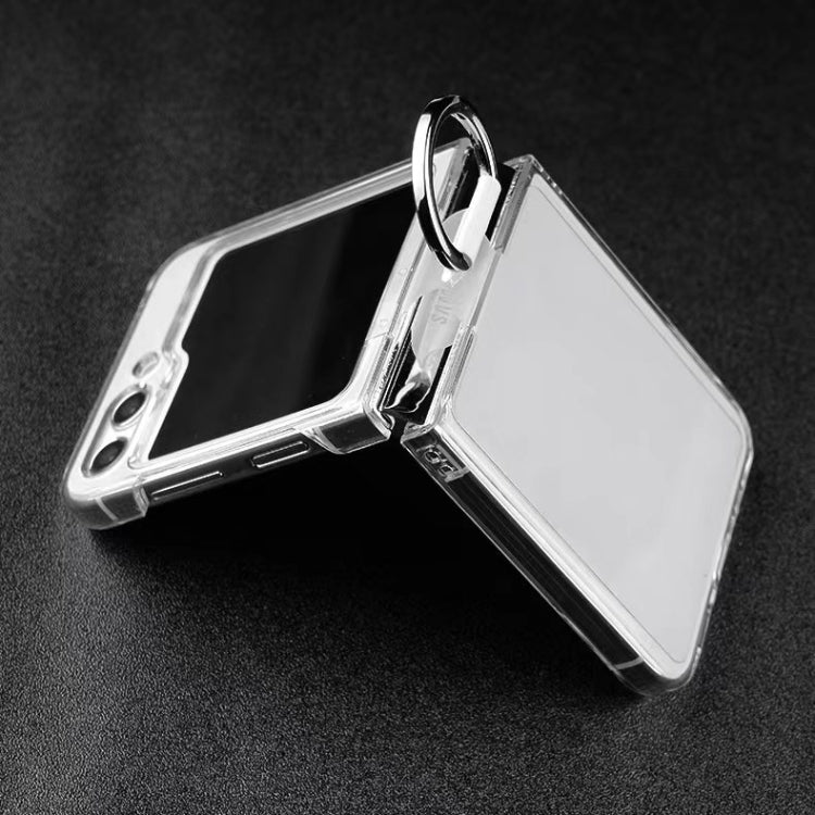 For Samsung Galaxy Z Flip5 PC Transparent Phone Case with Ring
