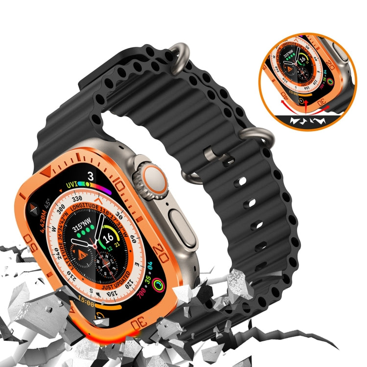 For Apple Watch Ultra 49mm Number Ring Metal Frame Integrated Tempered Film
