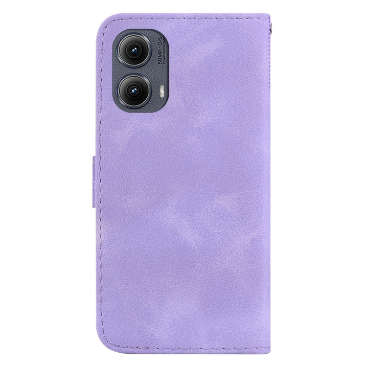 For Motorola Edge 2024 Seven-shaped Embossed Leather Phone Case