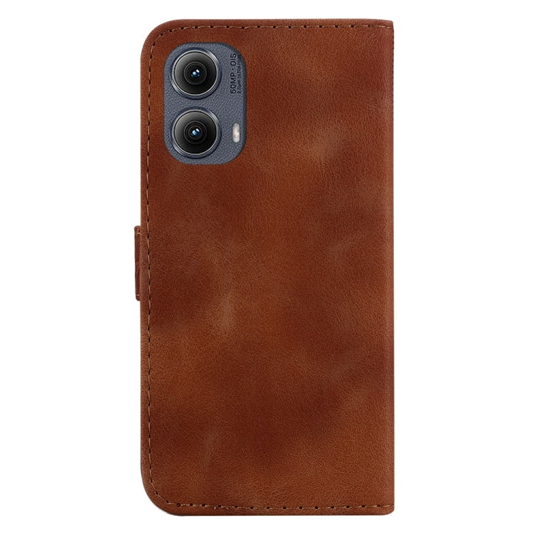 For Motorola Edge 2024 Seven-shaped Embossed Leather Phone Case