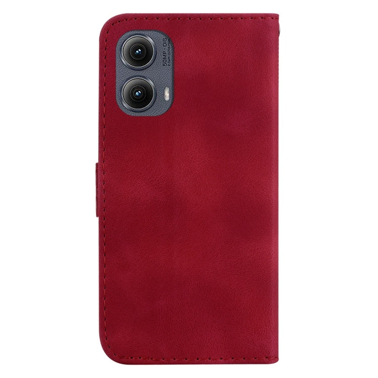 For Motorola Edge 2024 Seven-shaped Embossed Leather Phone Case