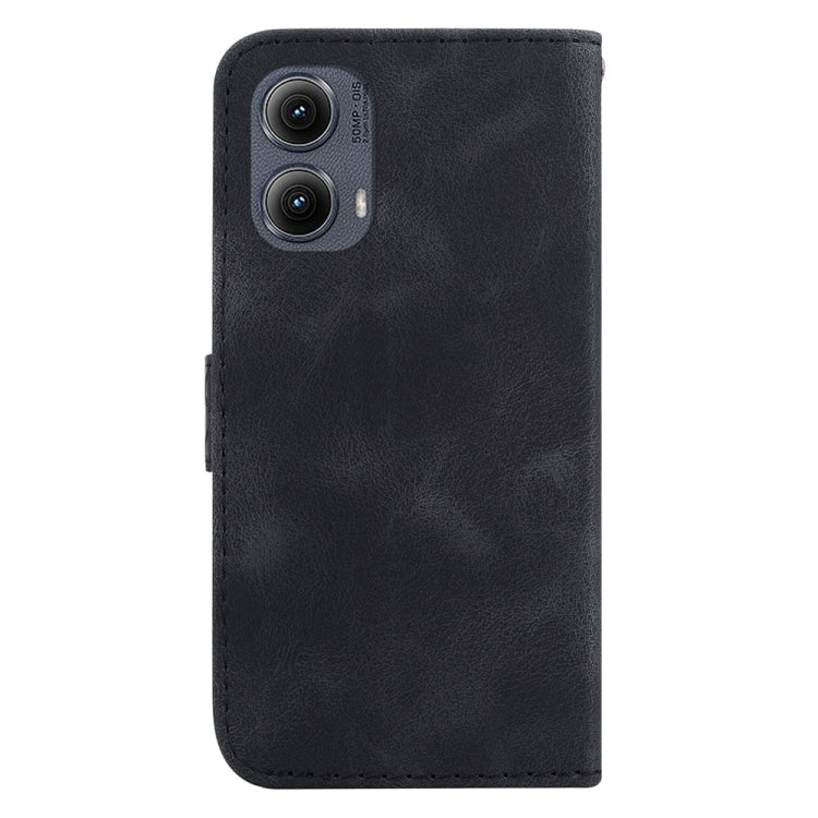 For Motorola Edge 2024 Seven-shaped Embossed Leather Phone Case