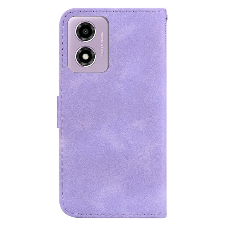 For Motorola Moto G04s / Moto E14 Seven-shaped Embossed Leather Phone Case