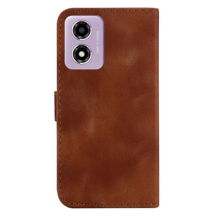For Motorola Moto G04s / Moto E14 Seven-shaped Embossed Leather Phone Case