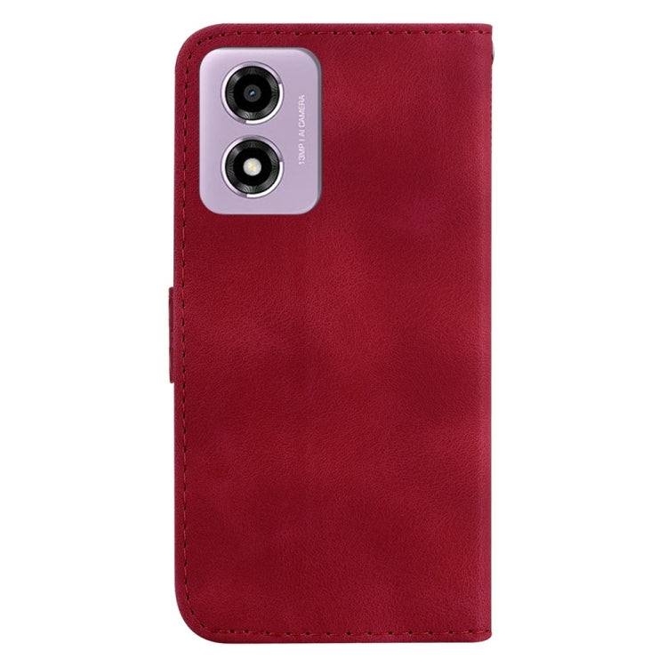 For Motorola Moto G04s / Moto E14 Seven-shaped Embossed Leather Phone Case