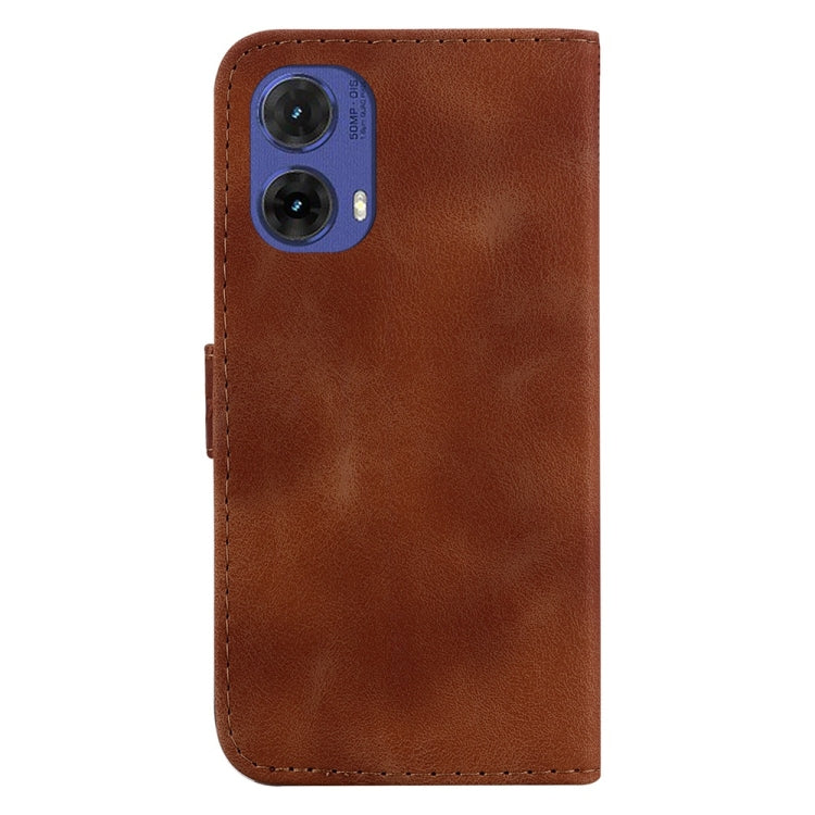 For Motorola Moto G85 Seven-shaped Embossed Leather Phone Case