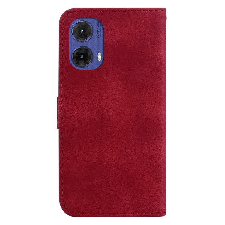 For Motorola Moto G85 Seven-shaped Embossed Leather Phone Case