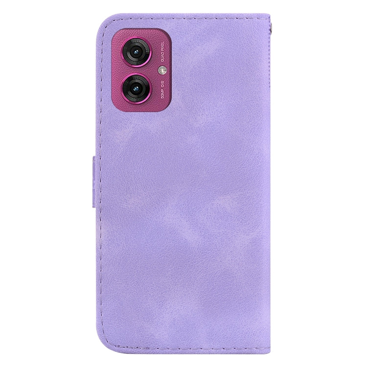 For Motorola Moto G55 Seven-shaped Embossed Leather Phone Case