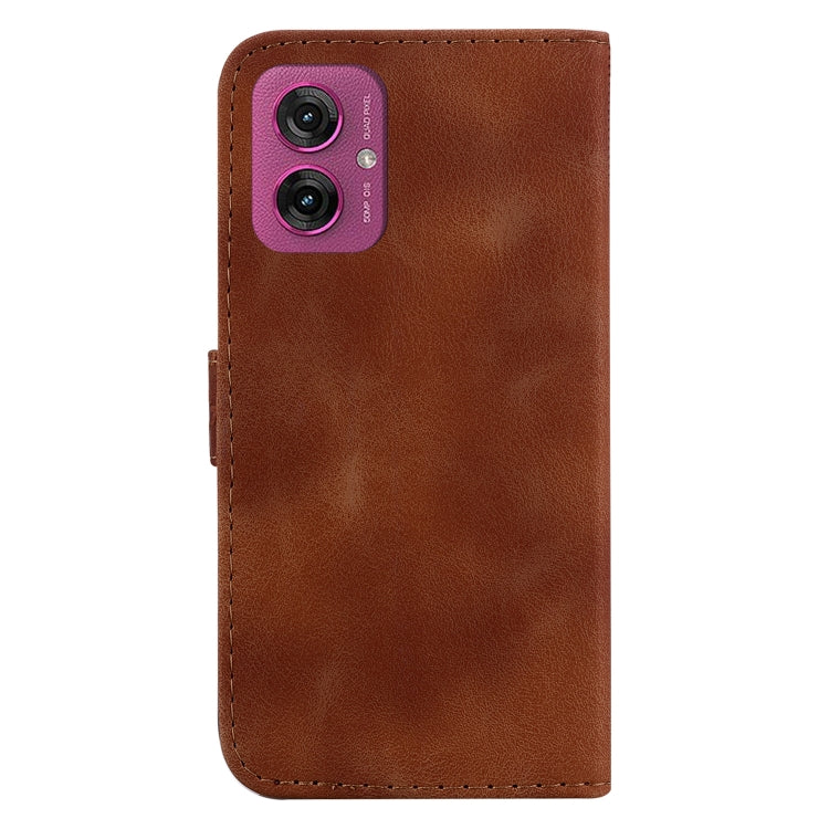 For Motorola Moto G55 Seven-shaped Embossed Leather Phone Case