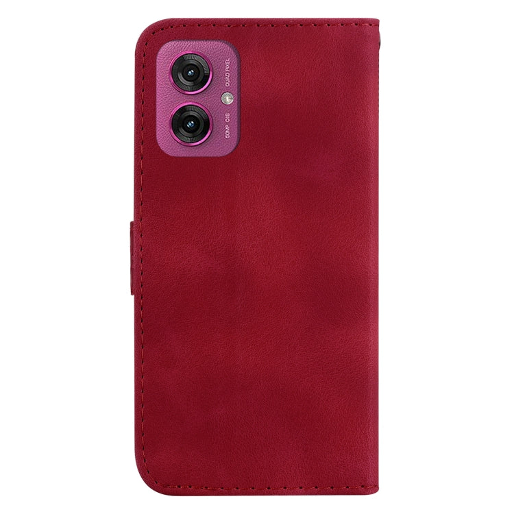 For Motorola Moto G55 Seven-shaped Embossed Leather Phone Case