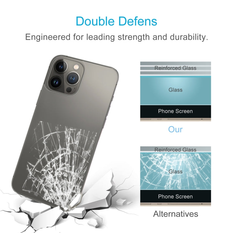 For iPhone 13 Pro 9H 2.5D Half-screen Transparent Back Tempered Glass Film