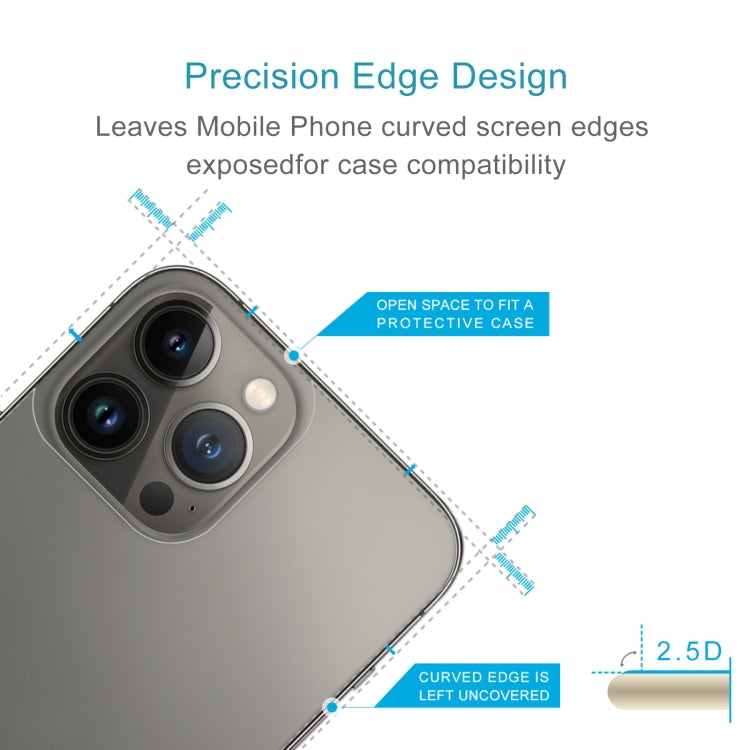 For iPhone 13 Pro 10pcs 9H 2.5D Half-screen Transparent Back Tempered Glass Film
