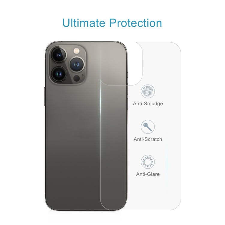 For iPhone 13 Pro 10pcs 9H 2.5D Half-screen Transparent Back Tempered Glass Film
