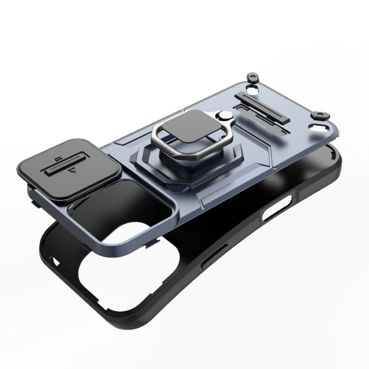 For iPhone 16 Pro Sliding Camshield TPU + PC Shockproof Phone Case with Holder