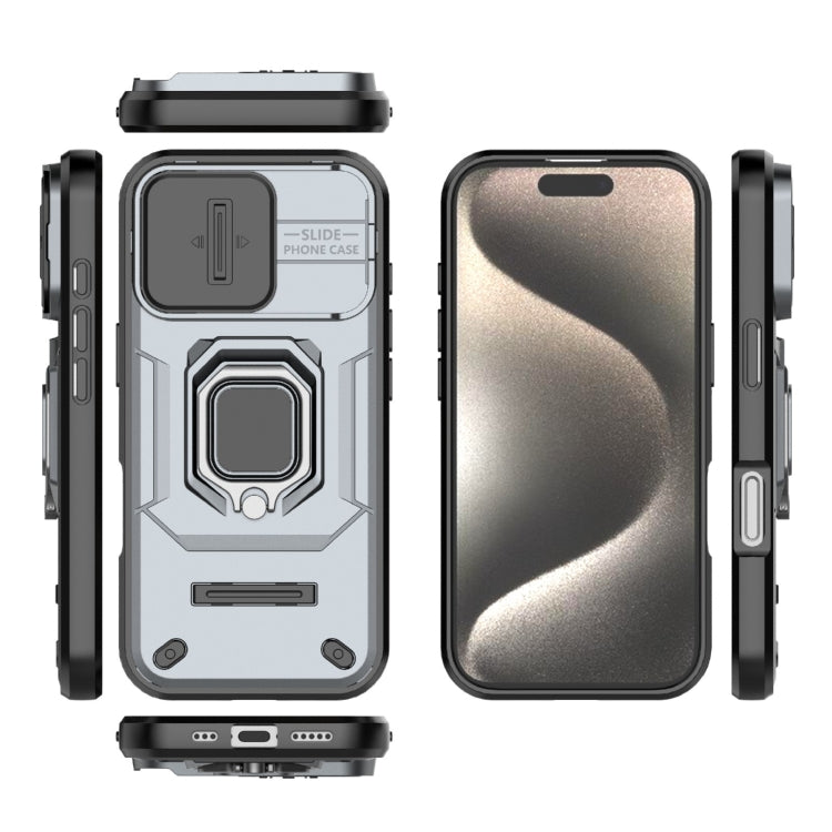For iPhone 16 Pro Sliding Camshield TPU + PC Shockproof Phone Case with Holder