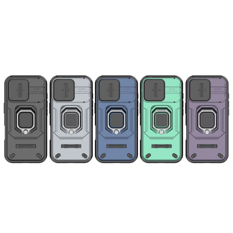 For iPhone 16 Pro Sliding Camshield TPU + PC Shockproof Phone Case with Holder