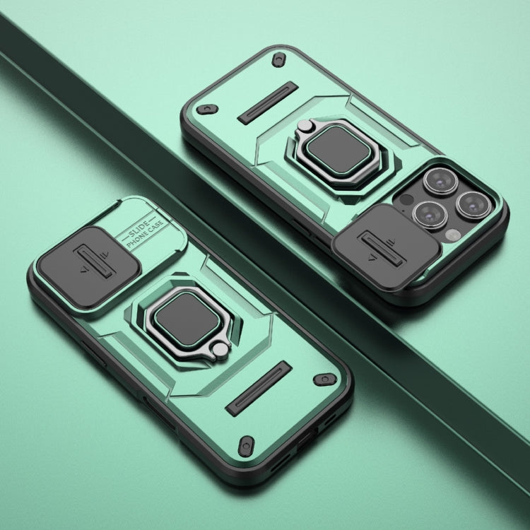 For iPhone 16 Pro Sliding Camshield TPU + PC Shockproof Phone Case with Holder