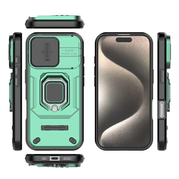 For iPhone 16 Pro Sliding Camshield TPU + PC Shockproof Phone Case with Holder