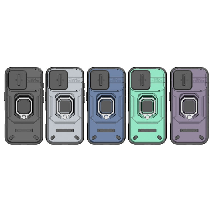 For iPhone 16 Sliding Camshield TPU + PC Shockproof Phone Case with Holder