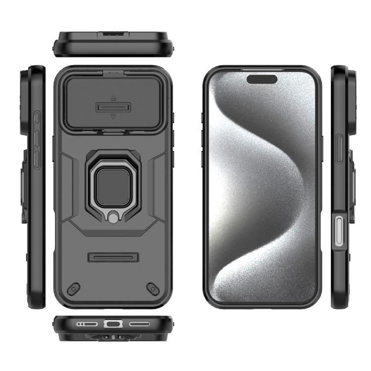 For iPhone 17 Pro Max Sliding Camshield TPU + PC Shockproof Phone Case with Holder