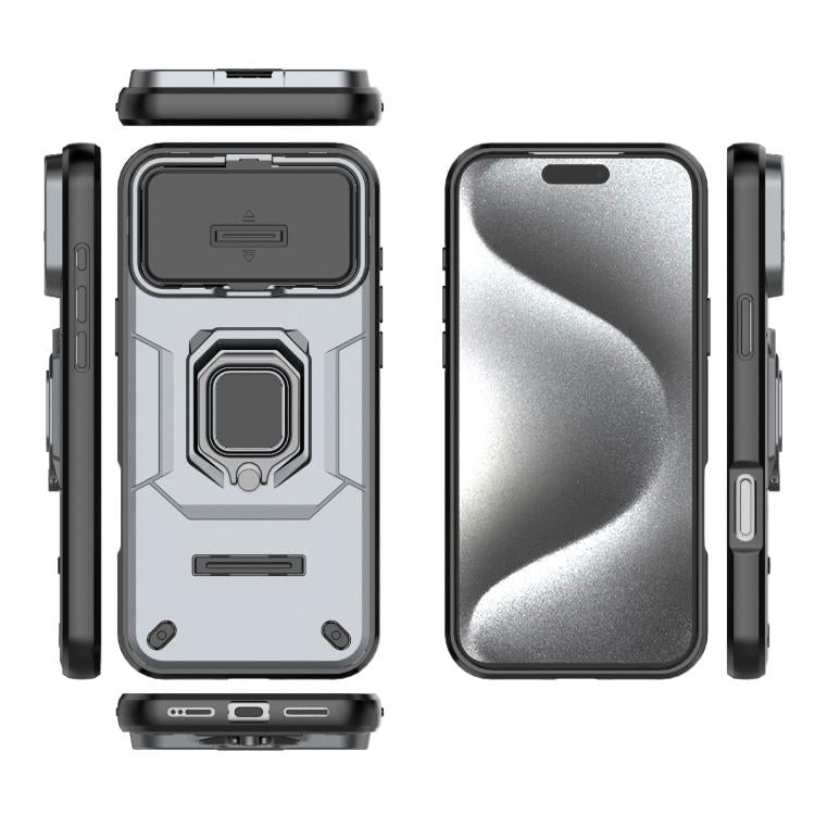 For iPhone 17 Pro Max Sliding Camshield TPU + PC Shockproof Phone Case with Holder