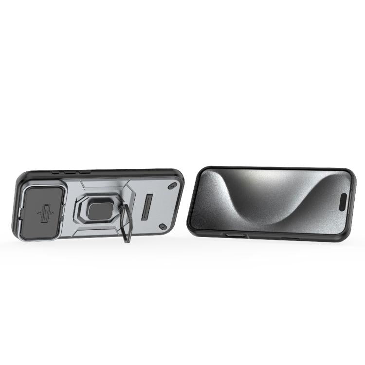 For iPhone 17 Pro Max Sliding Camshield TPU + PC Shockproof Phone Case with Holder