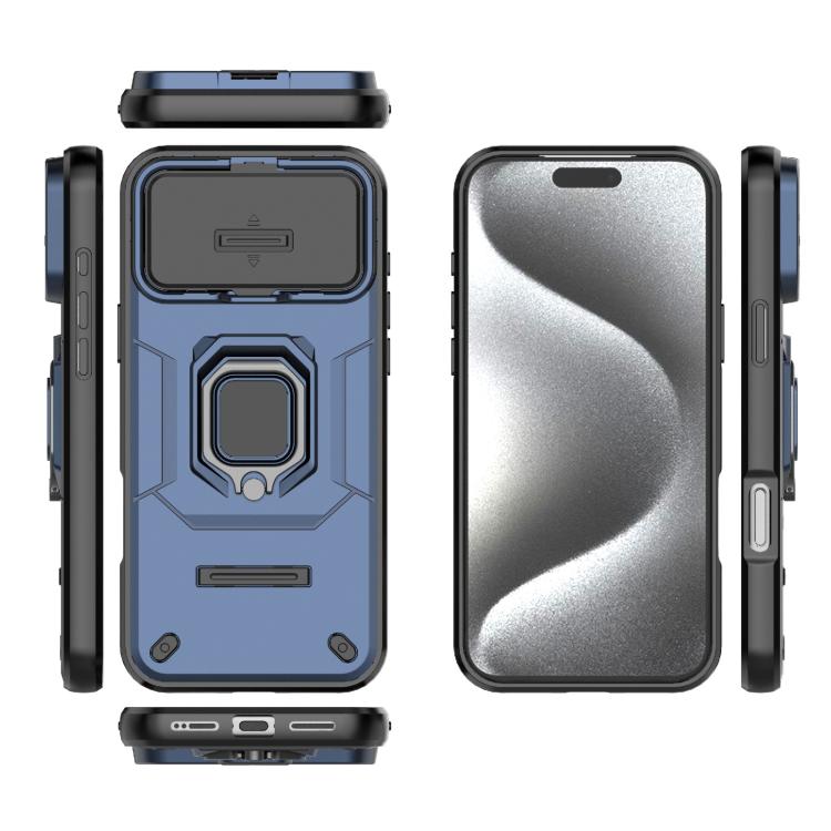 For iPhone 17 Pro Max Sliding Camshield TPU + PC Shockproof Phone Case with Holder